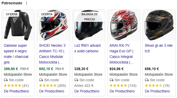 Anuncios de Shopping de Motopasión